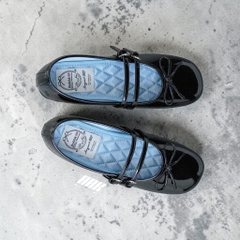 Rockfish Square Toe Two Strap Maryjane ( Enamel ) / Black