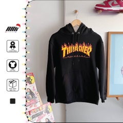 THRASHER FLAME HOODIE BLACK