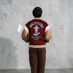 AFGK FW22 Letter Statue Character Stitching ll Varsity Jacket / Red ( AFL39)