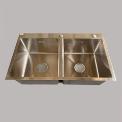 Chậu Rửa Bát Inox 2 Hố Cân C_8350A