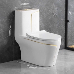 Bệt Liền Khối Trắng Viền Vàng