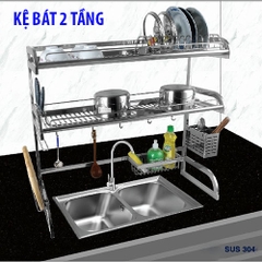 Kệ Bát Đĩa 2 Tầng Trên Bồn Rửa Bát inox 304 - KBD_02_86