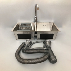 CB Chậu rửa bát 2 hố 8245JA + Vòi bếp N-L JA_807