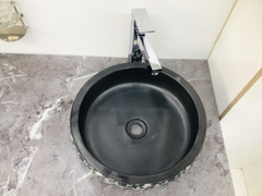 Chậu Gốm Lá Xanh Than 096