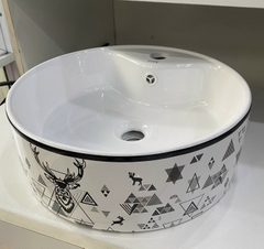 Chậu Sứ Tròn Tuần Lộc CH_SUT