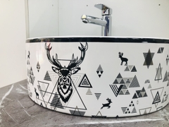 Chậu Sứ Tròn Tuần Lộc CH_SUT