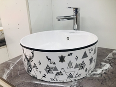 Chậu Sứ Tròn Tuần Lộc CH_SUT