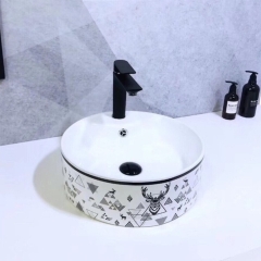 Chậu Sứ Tròn Tuần Lộc CH_SUT