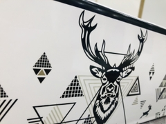 Chậu Sứ Vuông Tuần Lộc