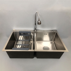 CB Chậu rửa bát 2 hố C8350A + Vòi bếp đơn JA_612