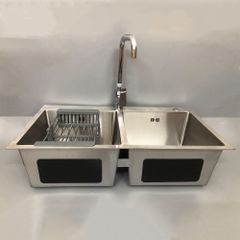 CB Chậu rửa bát 2 hố 8245JA + Vòi bếp N-L JA_807
