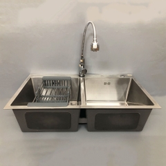 CB Chậu rửa bát 2 hố C8245D + Vòi bếp N_L OB214M