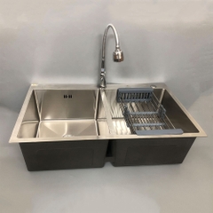 CB Chậu rửa bát 2 hố C8350A + Vòi bếp đơn JA_612