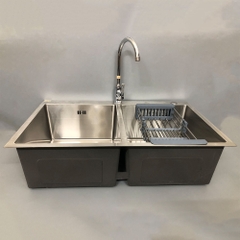 CB Chậu rửa bát 2 hố 8350A + Vòi bếp đơn OB514