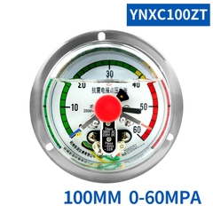 Đồng hồ áp suất tiếp điểm điện 3 kim có dầu YNXC100ZT 60MPa