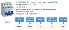 NXB-63/63H - Cầu Dao Tự Động Nhỏ (MCB Series)