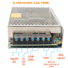Nguồn tổ ong Meanwell S-100-24 (24VDC 4.5A 100W)