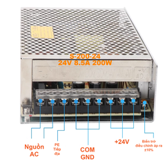 Nguồn tổ ong Meanwell S-200-24 (24VDC 8.3A 200W)