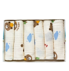 Set 6 khăn sữa nhăn 2 lớp Mipbi
