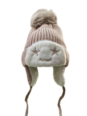 Mũ len trùm tai họa tiết ngôi sao