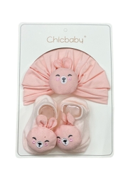 Set mũ turban kèm tất thú Chicbaby