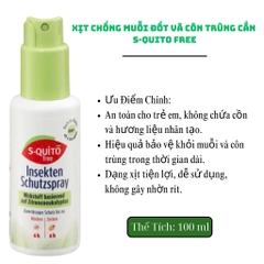 Xịt chống muỗi và côn trùng S-Quito Free Đức 100ml