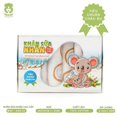 Khăn sữa nhăn cao cấp 2 lớp Mipbi (Set 6c)