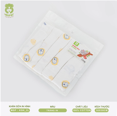 Khăn sữa cotton in hình Mipbi