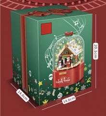 Bộ ghép hình hộp quà Noel phun tuyết kèm nhạc