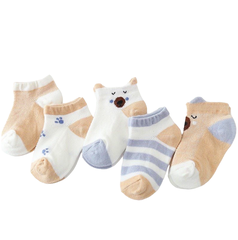 Set 5 đôi tất lưới hình thú cổ thấp