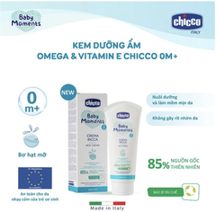 Kem dưỡng ẩm Omega và Vitamin E Chicco 100ml (0 tháng+)