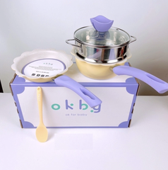 Bộ nồi chảo đá hoa tím okby