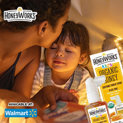 Xịt keo ong hữu cơ giảm đau họng Honey Works (1 tuổi+)