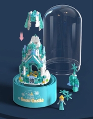 Bộ ghép hình Lâu Đài Tuyết có đèn nhạc, phun tuyết.