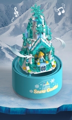 Bộ ghép hình Lâu Đài Tuyết có đèn nhạc, phun tuyết.