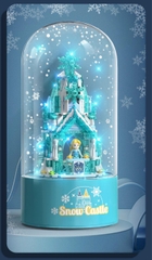Bộ ghép hình Lâu Đài Tuyết có đèn nhạc, phun tuyết.