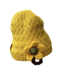 Mũ len chụp đính hoa