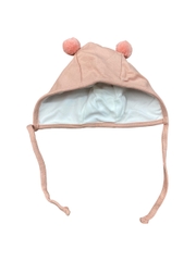 Mũ cotton trơn 2 quả bông có dây buộc