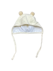 Mũ cotton trơn 2 quả bông có dây buộc