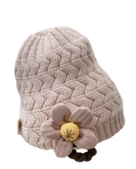 Mũ len chụp đính hoa