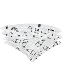 Set 5 yếm xô 4 lớp Họa tiết đen trắng