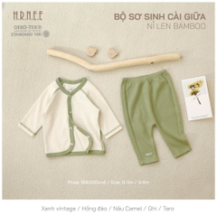 Bộ SS cài giữa nỉ len Bamboo Xanh HRNEE