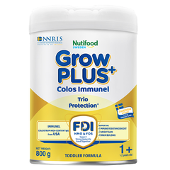 Sữa bột Nutifood Grow Plus Colos Immunel vàng nhạt 800g
