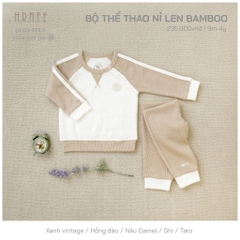 Bộ thể thao nỉ len Bamboo Nâu HRNEE