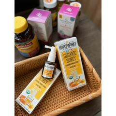 Xịt keo ong hữu cơ giảm đau họng Honey Works (1 tuổi+)