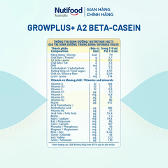 (Thùng 24h) Sữa nước GrowPlus A2 Beta-Casein 110ml