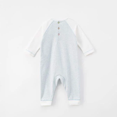 Bodysuit không tất xanh trắng thêu hình chó Nous