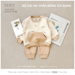 Bộ cài vai chần bông túi bụng HRNEE