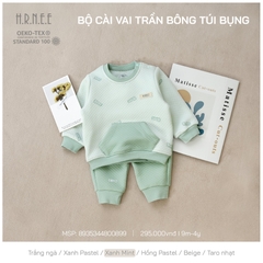 Bộ cài vai chần bông túi bụng HRNEE