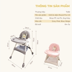 Ghế ăn dặm Tobe Ricard Pro in hình 2.0